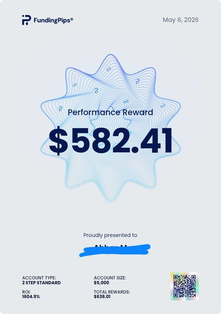 شهادة سحب من FundingPips