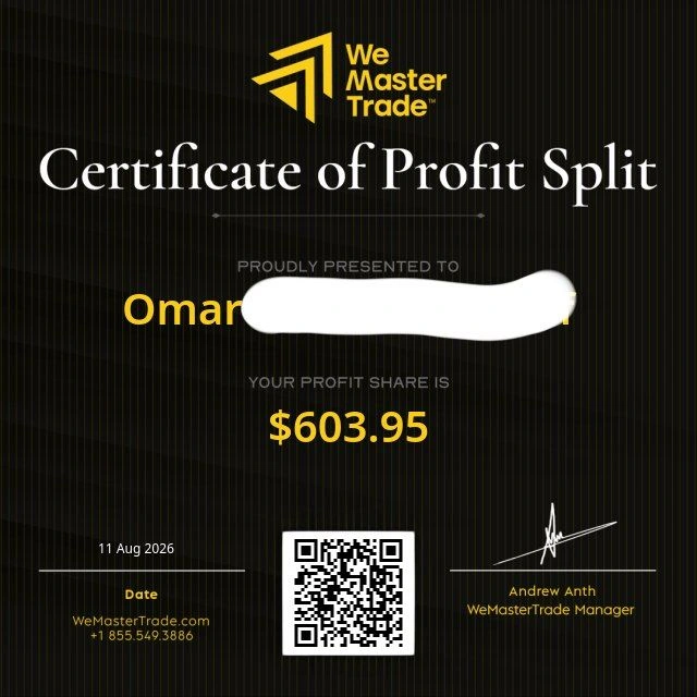 شهادة سحب من WeMasterTrade
