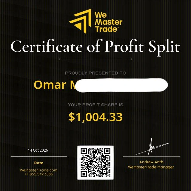 شهادة سحب من WeMasterTrade