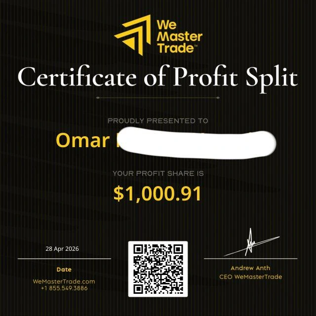 شهادة سحب من WeMasterTrade