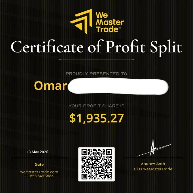 شهادة سحب من WeMasterTrade